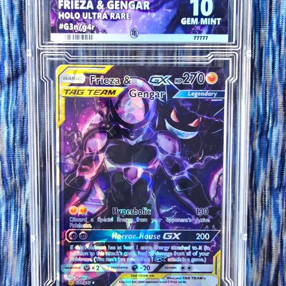 Frieza and Gengar Tag Team Pokemon Card w/ Custom Slab - Picture 5 of 6